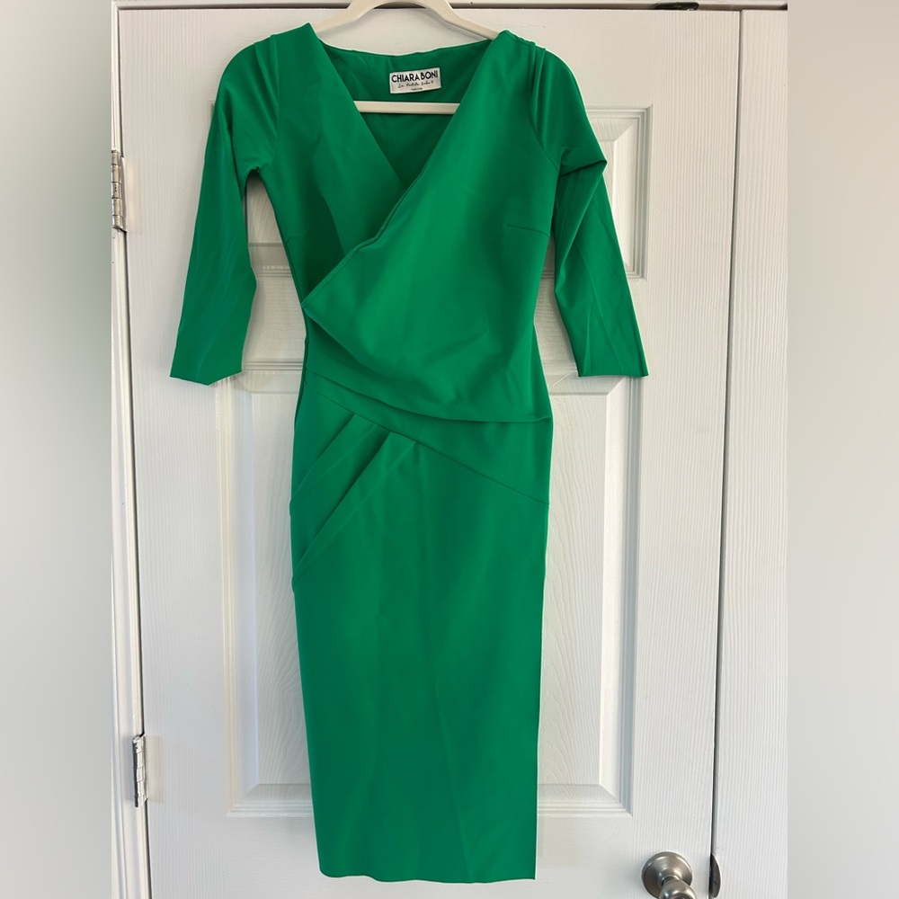 Chiara Boni Green Long Sleeve Dress